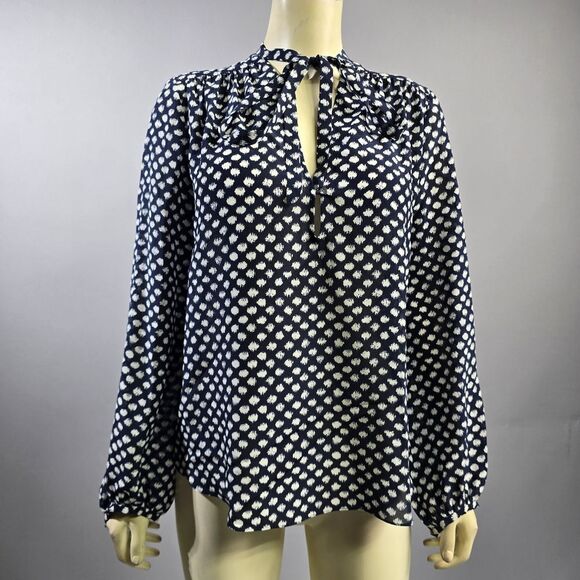 Theory Blue Long Sleeve Relaxed Blouse R6 - Picture 1 of 6